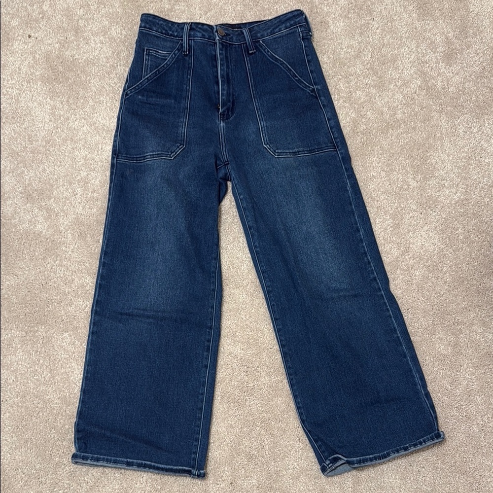 Just Black Relaxed Blue Jeans High-Waisted Cropped